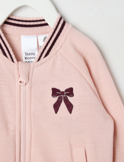Teeny Weeny Merino Fashion Bomber Jacket, Pink product photo View 02 L