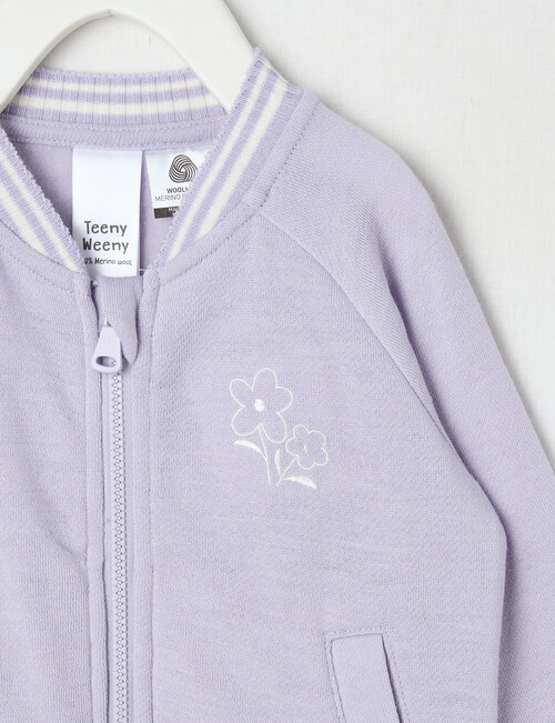 Teeny Weeny Merino Fashion Bomber Jacket, Lilac product photo View 02 L
