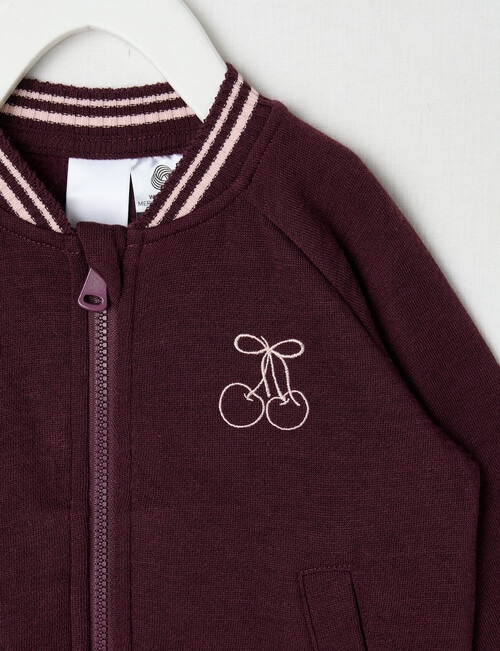 Teeny Weeny Merino Fashion Bomber Jacket, Cherry product photo View 02 L