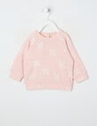 Teeny Weeny Merino Fashion Long-Sleeve Bow Sweatshirt, Pink product photo
