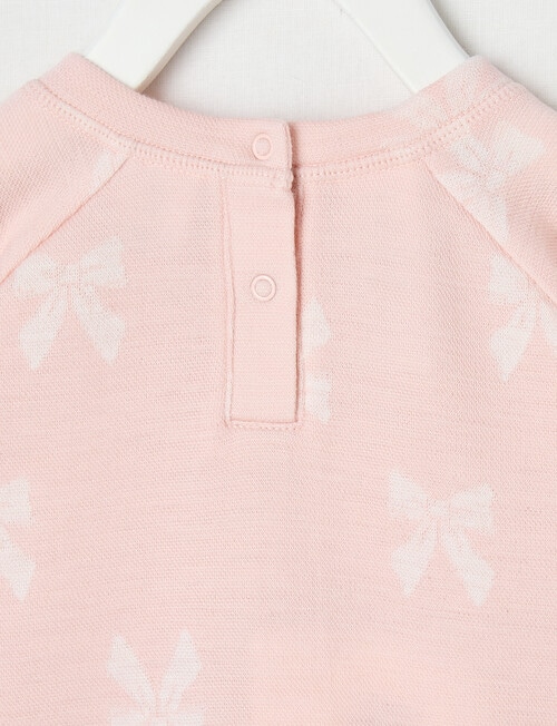 Teeny Weeny Merino Fashion Long-Sleeve Bow Sweatshirt, Pink product photo View 02 L
