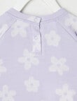 Teeny Weeny Merino Fashion Long-Sleeve Flower Sweatshirt, Lilac product photo View 02 S