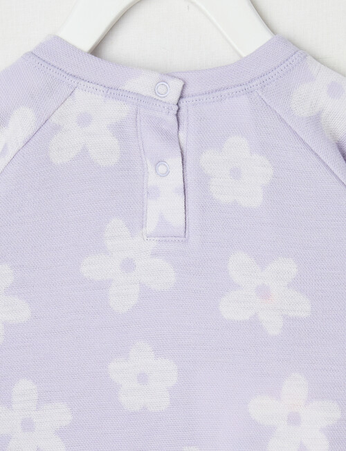 Teeny Weeny Merino Fashion Long-Sleeve Flower Sweatshirt, Lilac product photo View 02 L