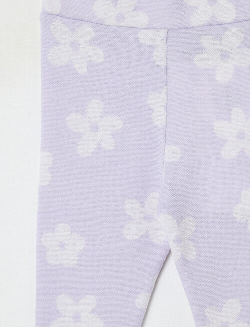 Teeny Weeny Merino Fashion Flower Legging, Lilac product photo View 02 L