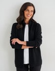 Ella J Merino Rib Zip Cardigan, Black product photo