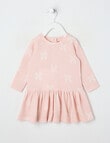 Teeny Weeny Merino Fashion Long-Sleeve Bow Dress, Pink product photo
