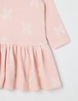 Teeny Weeny Merino Fashion Long-Sleeve Bow Dress, Pink product photo View 04 S