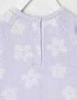 Teeny Weeny Merino Fashion Long-Sleeve Flower Dress, Lilac product photo View 02 S