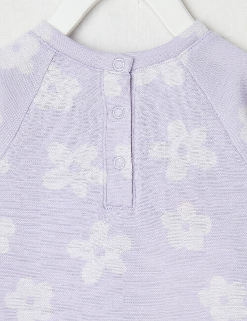 Teeny Weeny Merino Fashion Long-Sleeve Flower Dress, Lilac product photo View 02 L