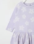 Teeny Weeny Merino Fashion Long-Sleeve Flower Dress, Lilac product photo View 03 S