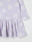 Teeny Weeny Merino Fashion Long-Sleeve Flower Dress, Lilac product photo View 04 S