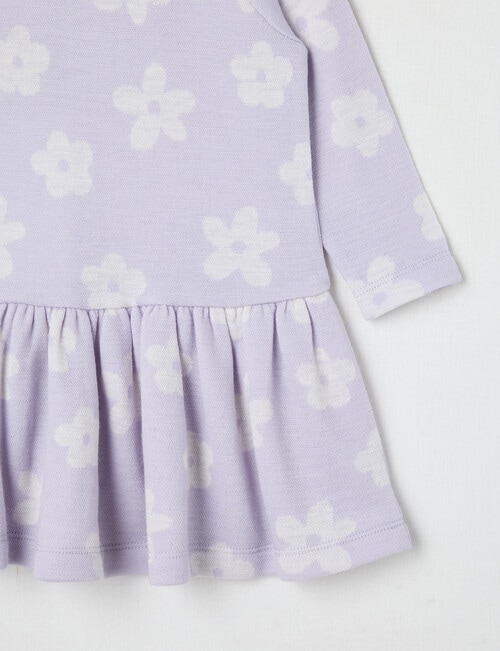 Teeny Weeny Merino Fashion Long-Sleeve Flower Dress, Lilac product photo View 04 L