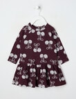 Teeny Weeny Merino Fashion Long-Sleeve Cherry Dress, Cherry product photo