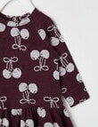 Teeny Weeny Merino Fashion Long-Sleeve Cherry Dress, Cherry product photo View 03 S