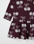 Teeny Weeny Merino Fashion Long-Sleeve Cherry Dress, Cherry product photo View 04 S