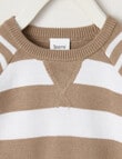 Teeny Weeny Stripe Knit Jumper, Stone & White product photo View 02 S