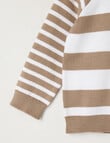 Teeny Weeny Stripe Knit Jumper, Stone & White product photo View 03 S