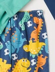 Sleep Mode Dino Skills Knit Flannel PJ Set, Dark Blue, 2-8 product photo View 03 S