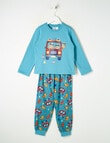 Sleep Mode Rescue Team Knit & Flannel PJ Set, Blue, 2-8 product photo