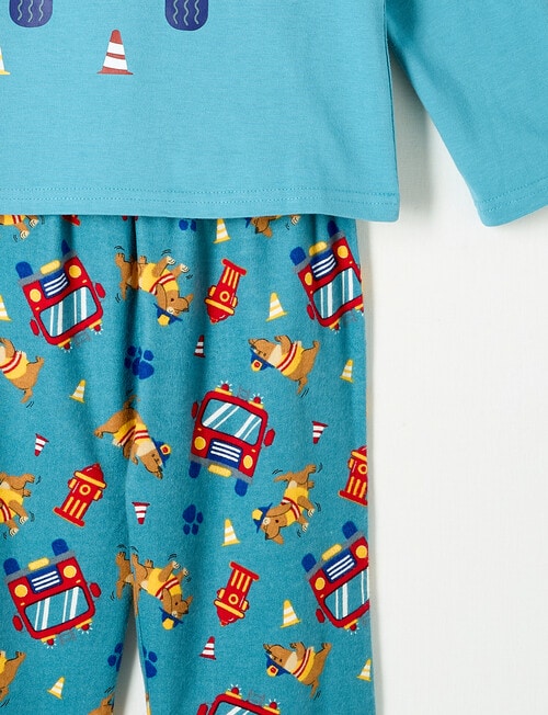 Sleep Mode Rescue Team Knit & Flannel PJ Set, Blue, 2-8 product photo View 03 L