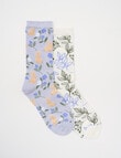 Simon De Winter Bunny Crew Sock, 2-Pack, Artic & Ivory product photo View 02 S