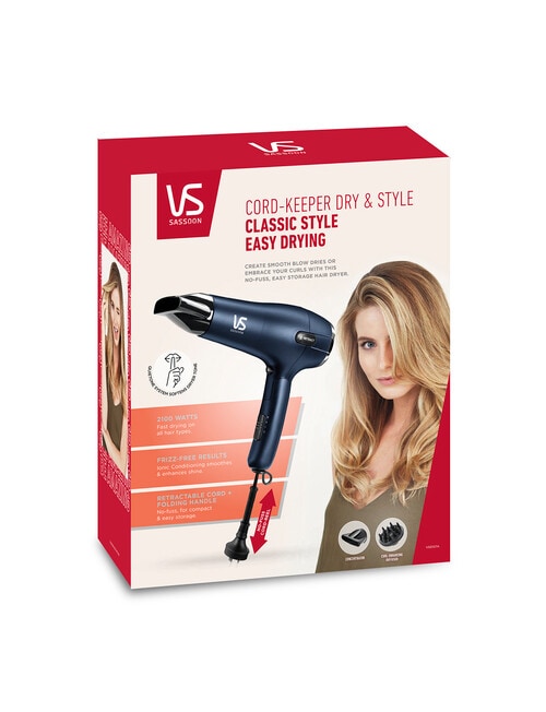 VS Sassoon Cord-Keeper Dry & Style Hair Dryer, VSD127A product photo View 04 L