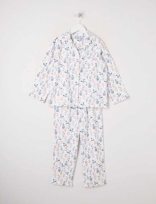 Sleep Mode Floral Flannel PJ Set, Vanilla, 2-8 product photo