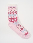 Simon De Winter Fairsle Plush Home 3/4 Crew Socks, Blush product photo