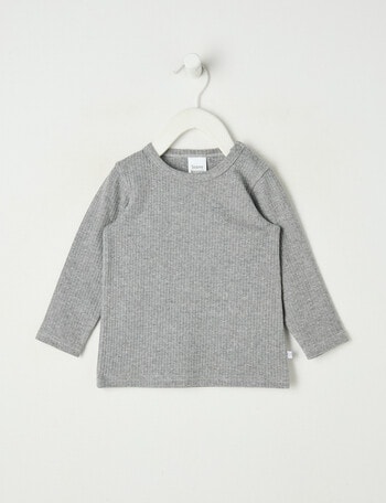 Teeny Weeny Rib Essentials Long-Sleeve Tee, Grey product photo