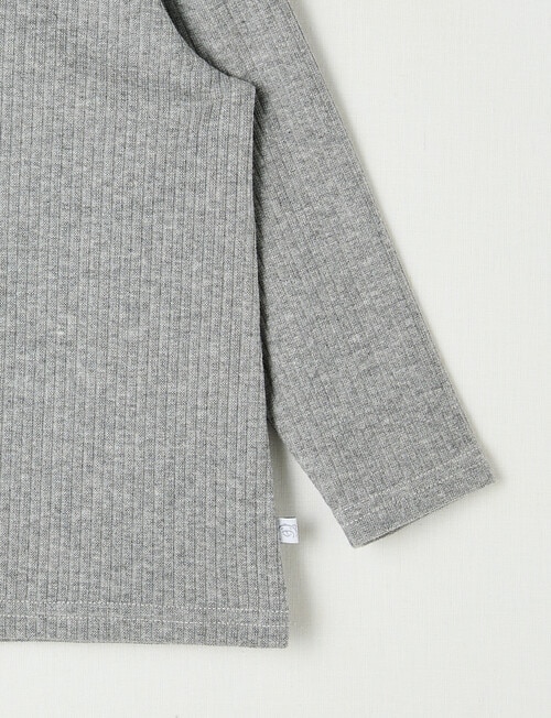 Teeny Weeny Rib Essentials Long-Sleeve Tee, Grey product photo View 02 L