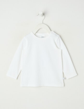 Teeny Weeny Rib Essentials Long-Sleeve Tee, White product photo