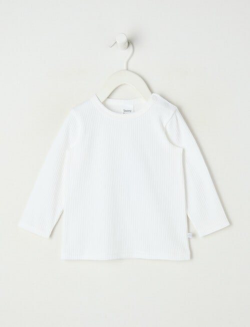 Teeny Weeny Rib Essentials Long-Sleeve Tee, White product photo