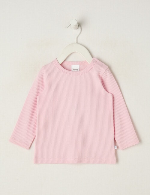 Teeny Weeny Rib Essentials Long-Sleeve Tee, Light Pink product photo