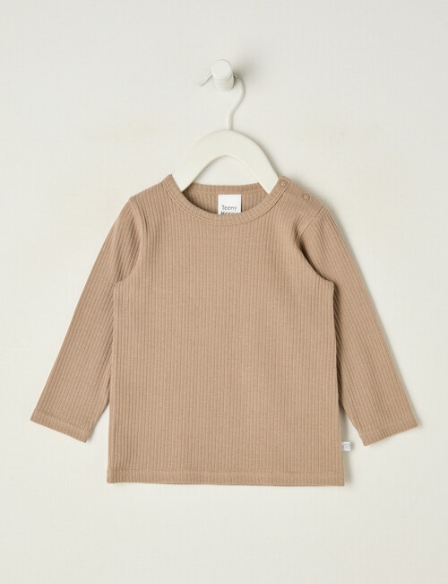Teeny Weeny Rib Essentials Long-Sleeve Tee, Taupe product photo