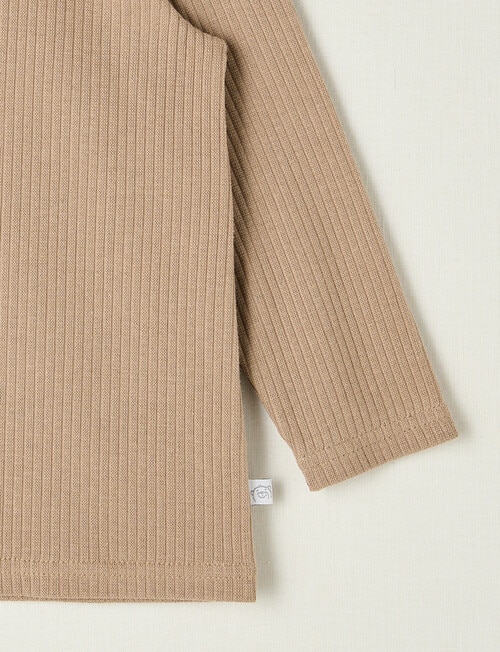 Teeny Weeny Rib Essentials Long-Sleeve Tee, Taupe product photo View 02 L