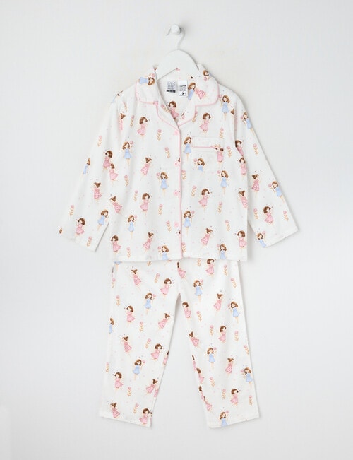 Sleep Mode Fairy Friends Flannel PJ Set, Vanilla, 2-8 product photo