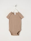 Teeny Weeny Rib Essentials Long-Sleeve Bodysuit, Brown product photo