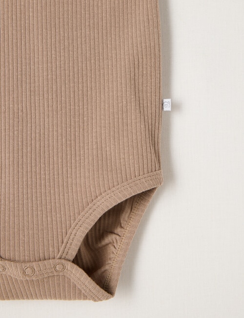 Teeny Weeny Rib Essentials Long-Sleeve Bodysuit, Brown product photo View 02 L