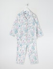 Sleep Mode Unicorn Garden Flannel PJ Set, Pink & Blue, 2-8 product photo