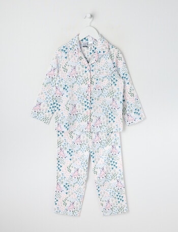 Sleep Mode Unicorn Garden Flannel PJ Set, Pink & Blue, 2-8 product photo