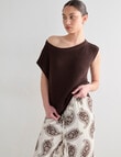 Mineral Mecca Asymmetric Sweater, Chocolate product photo