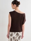 Mineral Mecca Asymmetric Sweater, Chocolate product photo View 02 S