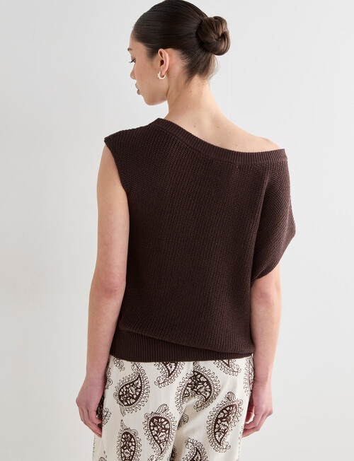 Mineral Mecca Asymmetric Sweater, Chocolate product photo View 02 L