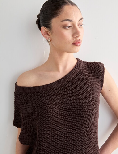 Mineral Mecca Asymmetric Sweater, Chocolate product photo View 04 L