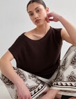 Mineral Mecca Asymmetric Sweater, Chocolate product photo View 05 S