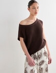Mineral Mecca Asymmetric Sweater, Chocolate product photo View 06 S