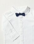 Teeny Weeny Set of White Shirt with Bow Tie & Navy Suit Pant with Braces product photo View 03 S