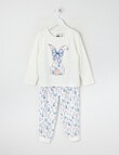 Sleep Mode Floral Bunny Knit & Flannel PJ Set, Vanilla, 2-8 product photo