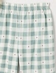 Sleep Mode Strawberry Jam Knit Flannel PJ Set, Sage & Vanilla, 2-8 product photo View 03 S