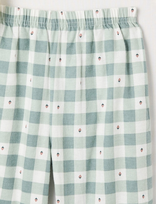 Sleep Mode Strawberry Jam Knit Flannel PJ Set, Sage & Vanilla, 2-8 product photo View 03 L